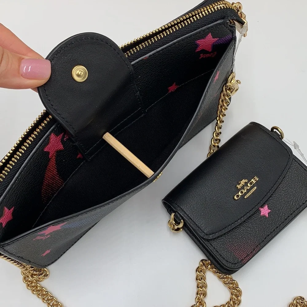 Poppy Crossbody With Card Case With Disco Star Print - Picture 12 of 16